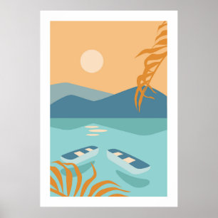 Colorful landscape poster