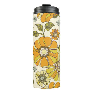 Colorful Large Scale Hand-Drawn Floral vintage Sea Thermal Tumbler