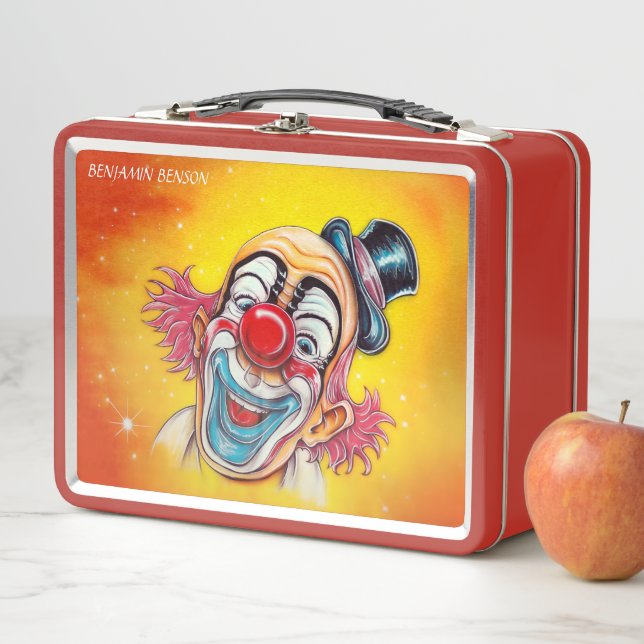 COLORFUL LAUGHING CLOWN METAL LUNCH BOX (In Situ)