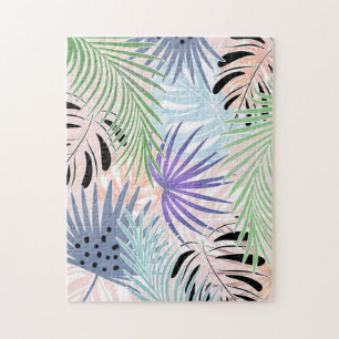 Colorful leaves palm trees tropical jigsaw puzzle