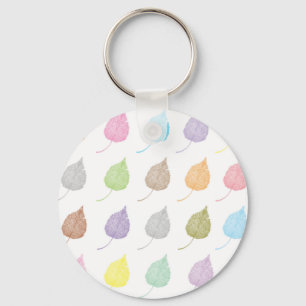 Colorful leaves pattern key ring