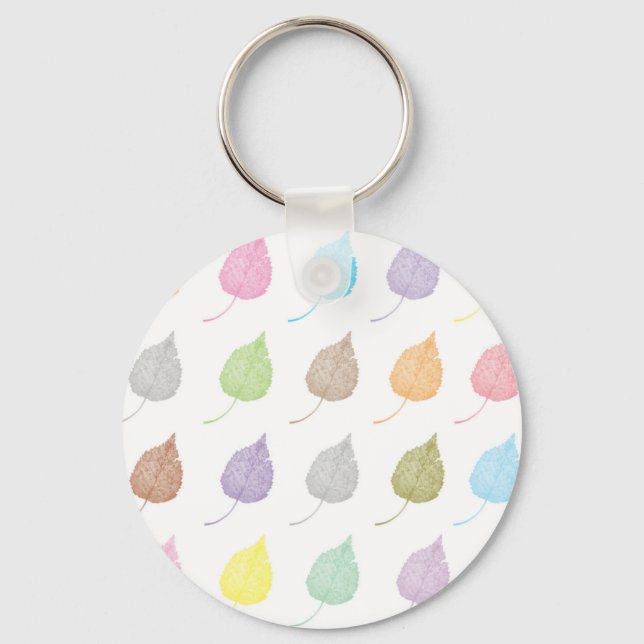 Colorful leaves pattern key ring (Front)