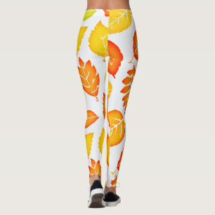 Colorful Leaves Pattern Leggings