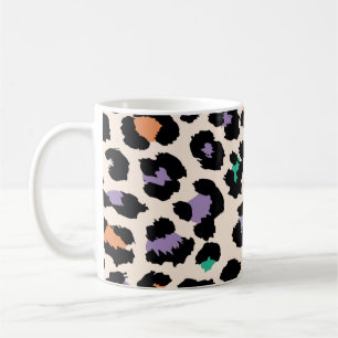 Colorful leopard animal design and backgroundprint coffee mug