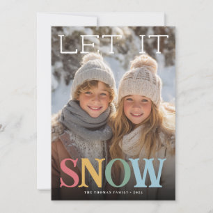 Colorful Let It Snow Holiday Photo Card