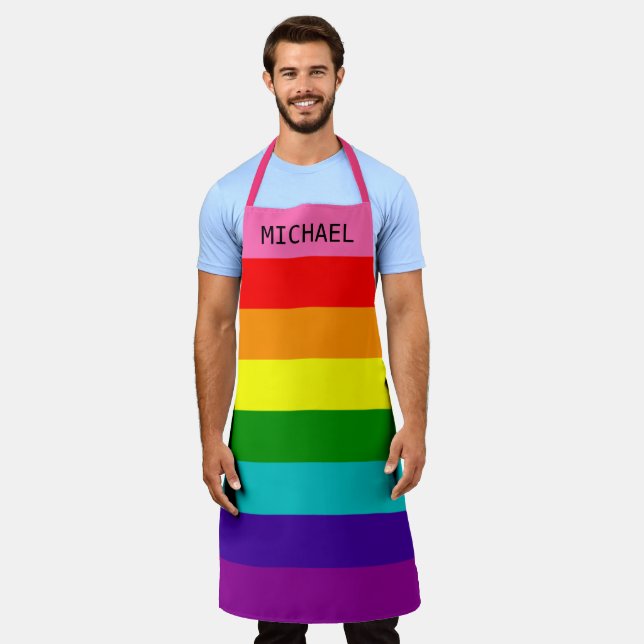 Colorful LGBT Rainbow Flag Colors LGBTQ Apron (Worn)