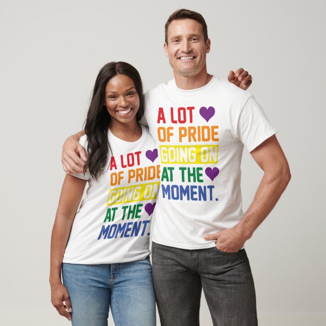 Colorful LGBTQ+ Rainbow Pride Custom Text back T-Shirt (Unisex)