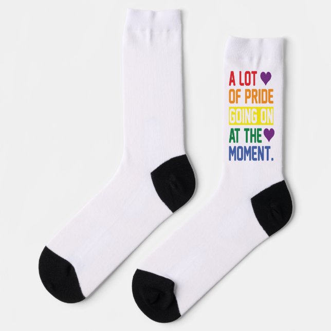 Colorful LGBTQ+ Rainbow Pride Socks (Left)