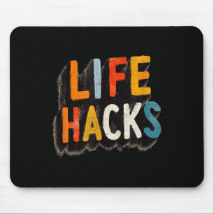Colorful Life Hacks Emblem Mouse Mat