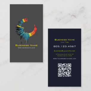Colorful Light Burst Paint Swirl Design – Custom Business Card