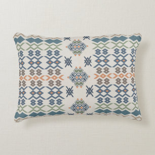 Colorful Light Tribal Abstract Throw Pillow