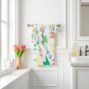 Colorful Lightning Y2K Indie Vibrant Bathrooms Bath Towel Set