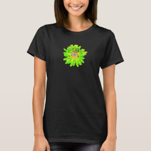 Colorful Lime Green and Yellow Blooming Dahlia Flo T-Shirt