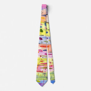 Colorful Lines Watercolor Abstract Tie