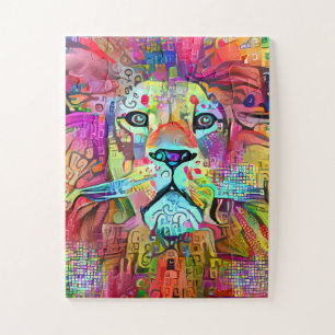 COLORFUL LION ART JIGSAW PUZZLE