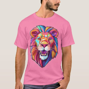 Colorful Lion Face T-Shirt