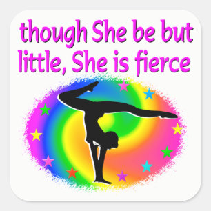COLORFUL LITTLE BUT FIERCE GYMNASTICS STICKER