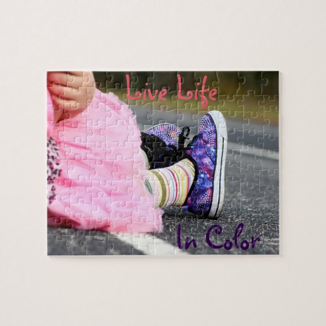 Colorful Little Girl Photo Jigsaw Puzzle (Horizontal)