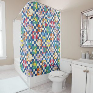 Colorful LOONEY TUNES™ Checker Toss Pattern Shower Curtain