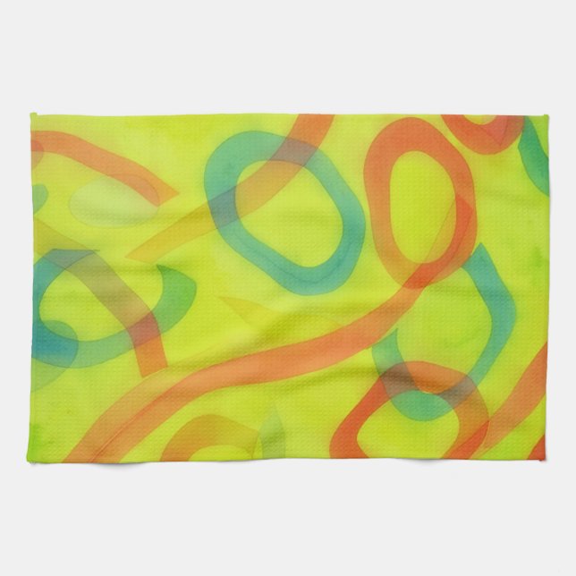 Colorful Loops Abstract Artsy Kitchen Towel (Horizontal)