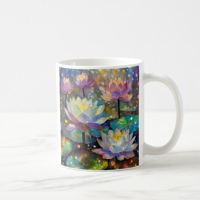 Colorful Lotus Flowers Blossoming in the Snow Coffee Mug (Right)