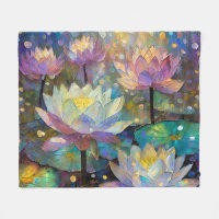 Colorful Lotus Flowers Blossoming in the Snow