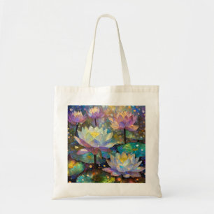Colorful Lotus Flowers Blossoming in the Snow Tote Bag