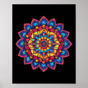 Colorful Lotus Mandala For Meditation  Poster