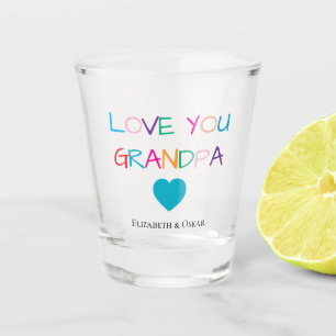 Colorful "Love You Grandpa"  – Fun & Heartfelt Shot Glass