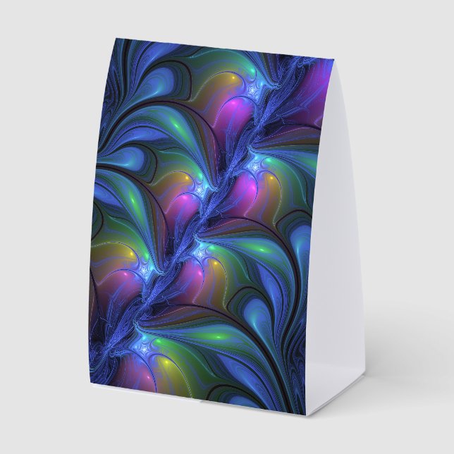 Colorful Luminous Abstract Blue Pink Green Fractal (Front)