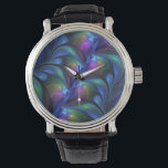 Colorful Luminous Abstract Blue Pink Green Fractal Watch<br><div class="desc">Unique fractal art, modern, abstract and luminous.
Design for your wrist watch and more.</div>
