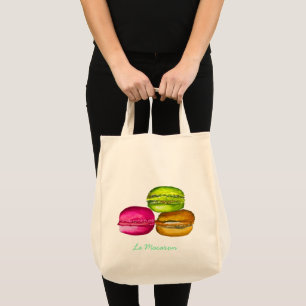 Colorful Macarons watercolor art funky Tote Bag