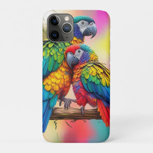 Colorful Macaw Parrots On A Branch-45739 iPhone 11 Pro Case