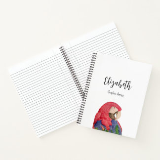 Colorful Macaw Tropical Parrot Illustration Notebook