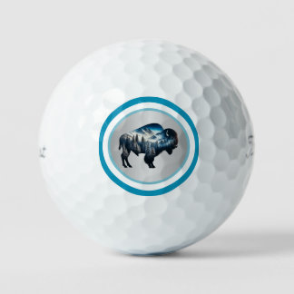 Colorful Majestic Bison Golf Balls