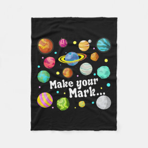 Colorful Make Your Mark Happy Dot Day Teacher Kids Fleece Blanket