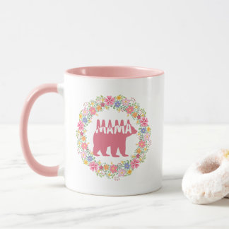 Colorful Mama Bear Silhouette Art Mug
