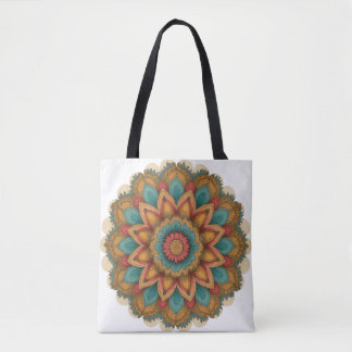 Colorful Mandala Floral Boho Tote