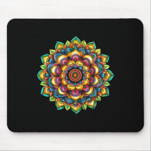 Colorful Mandala Harmony Yoga Spiritual Symbol Mouse Mat