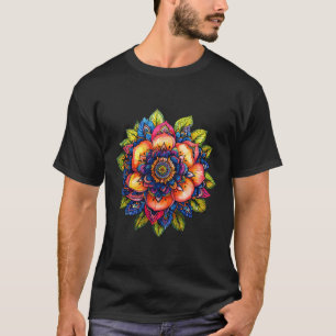 Colorful Mandala Lotus Flower Boho Yoga Meditation T-Shirt