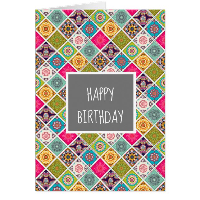 Colorful Mandala Moroccan birthday (Front)