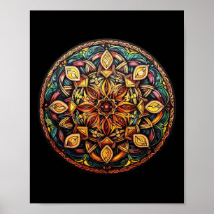 Colorful Mandala Sacred Geometry Meditation  Poster