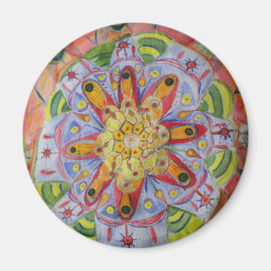 Colorful mandala watercolor art Magnet