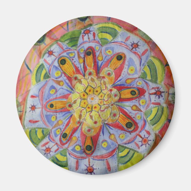 Colorful mandala watercolor art Magnet (Front)