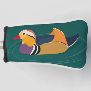 Colorful Mandarin Duck Modern Digital Art Golf Head Cover
