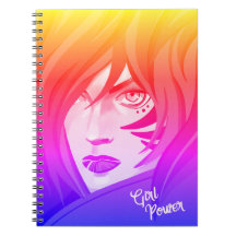 Colorful manga spiral notebook