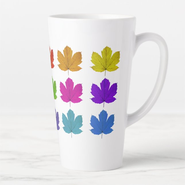 Colorful maple leaves latte mug (Right)
