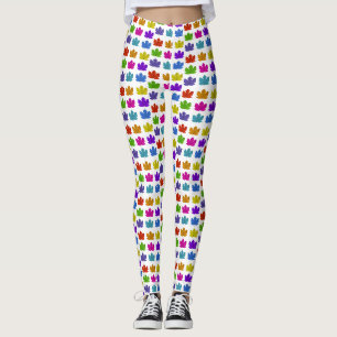 Colorful maple leaves leggings