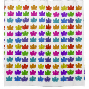 Colorful maple leaves shower curtain