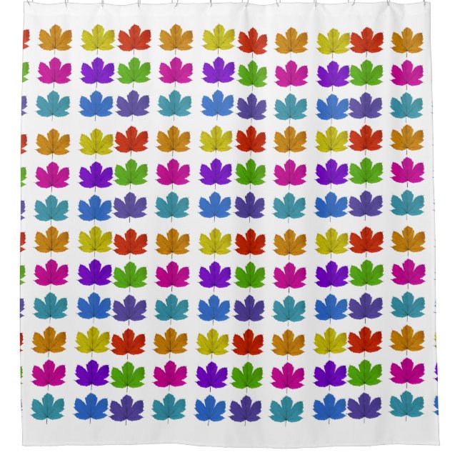 Colorful maple leaves shower curtain (Front)